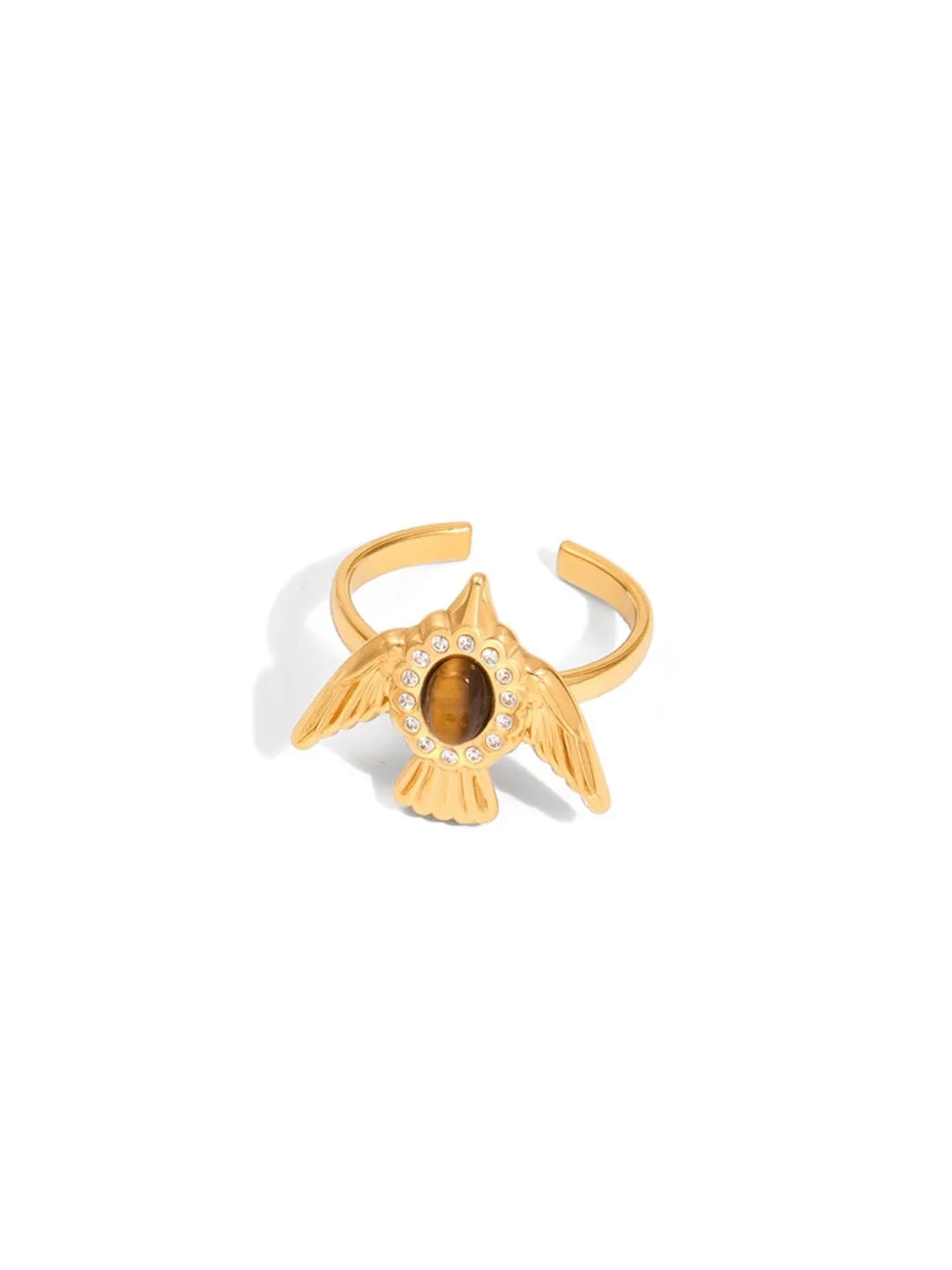 TIGER EYE DOVE RING