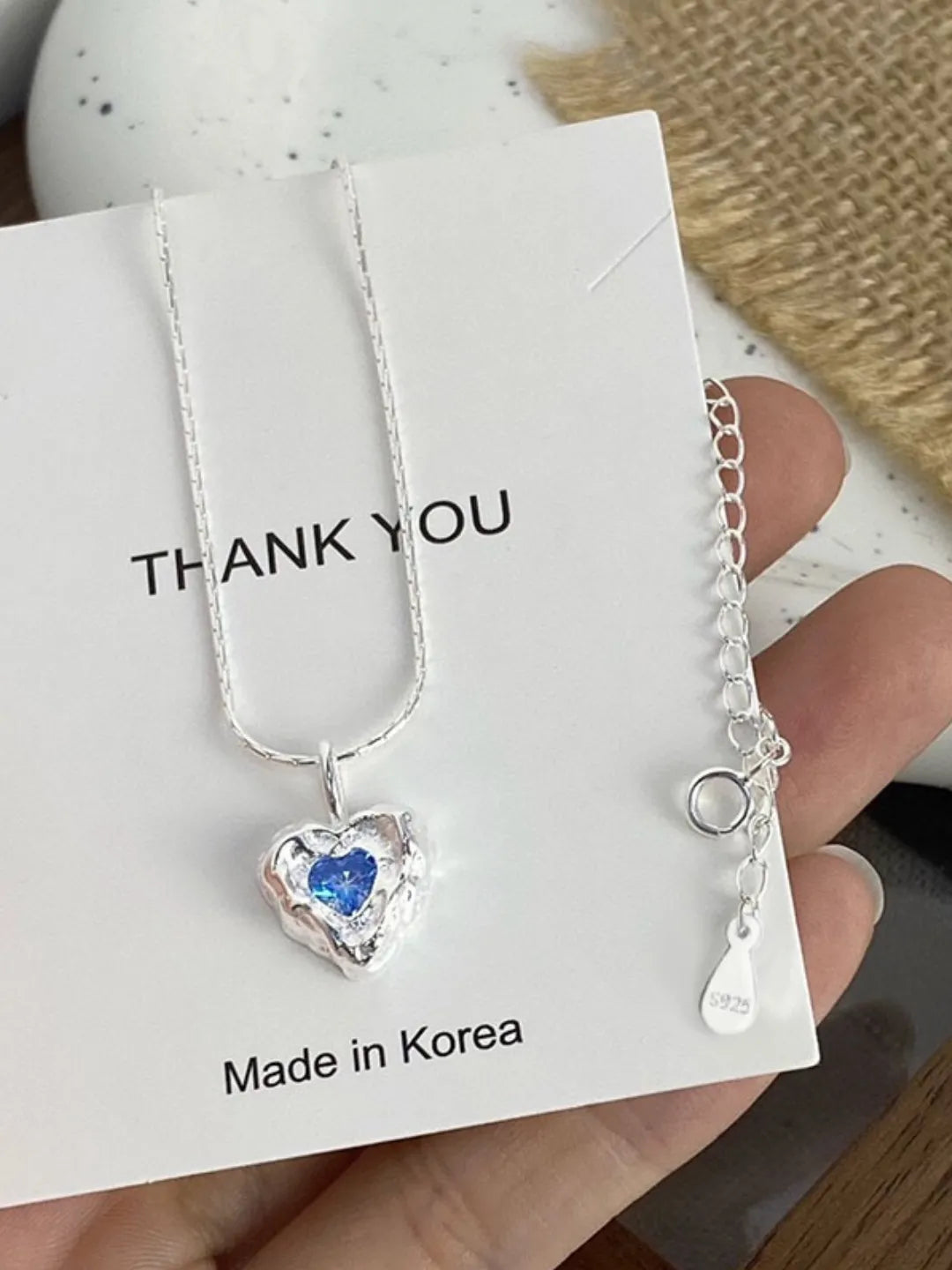 BLUE HEART NECKLACE