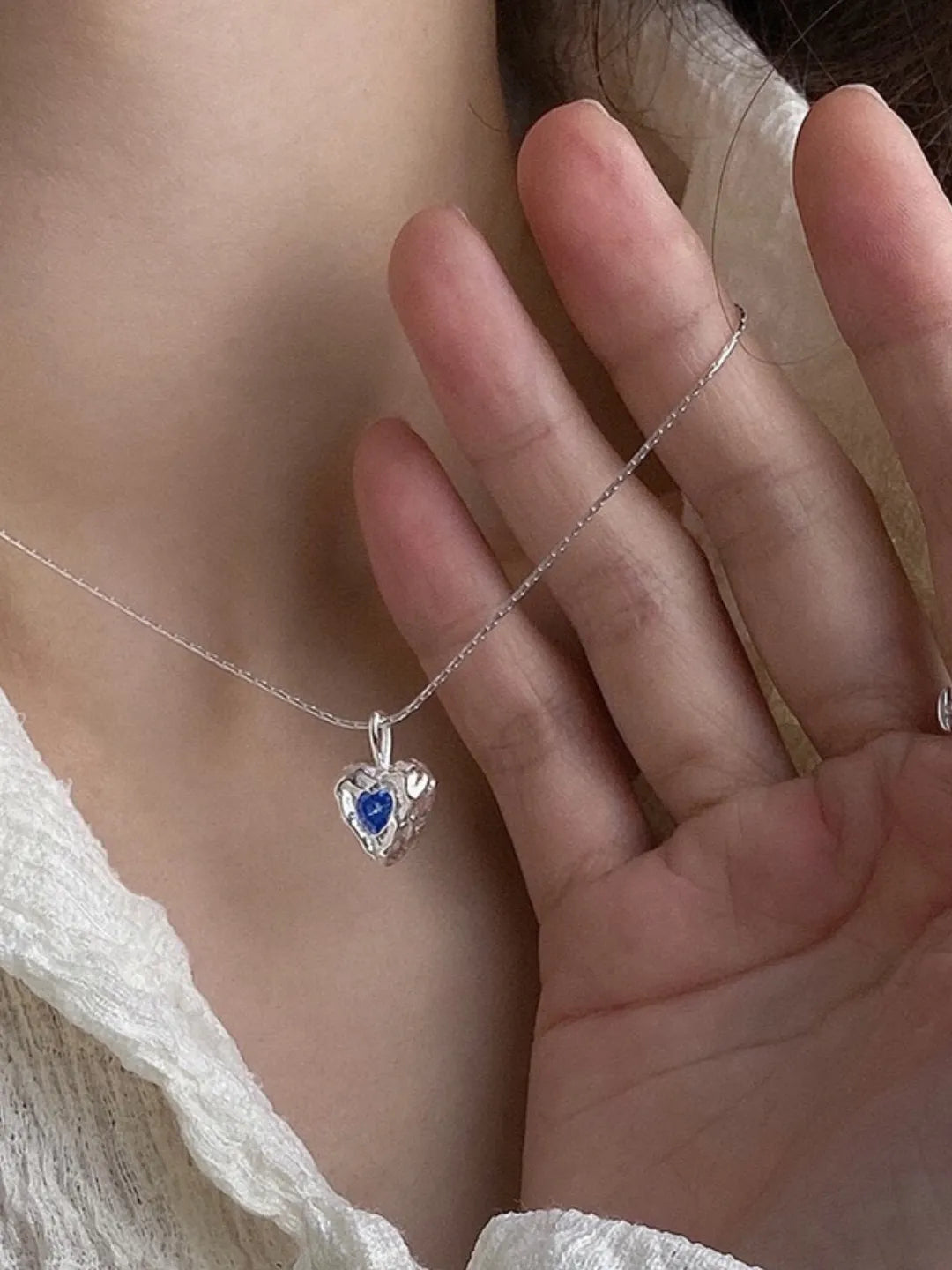 BLUE HEART NECKLACE