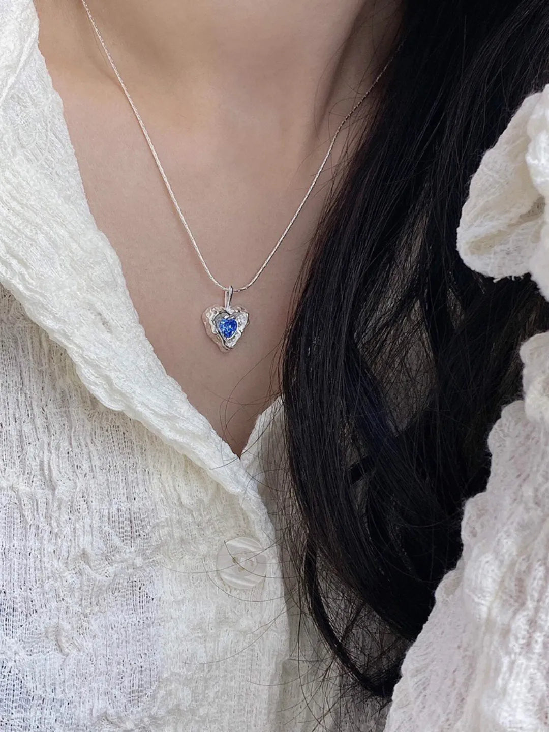 BLUE HEART NECKLACE