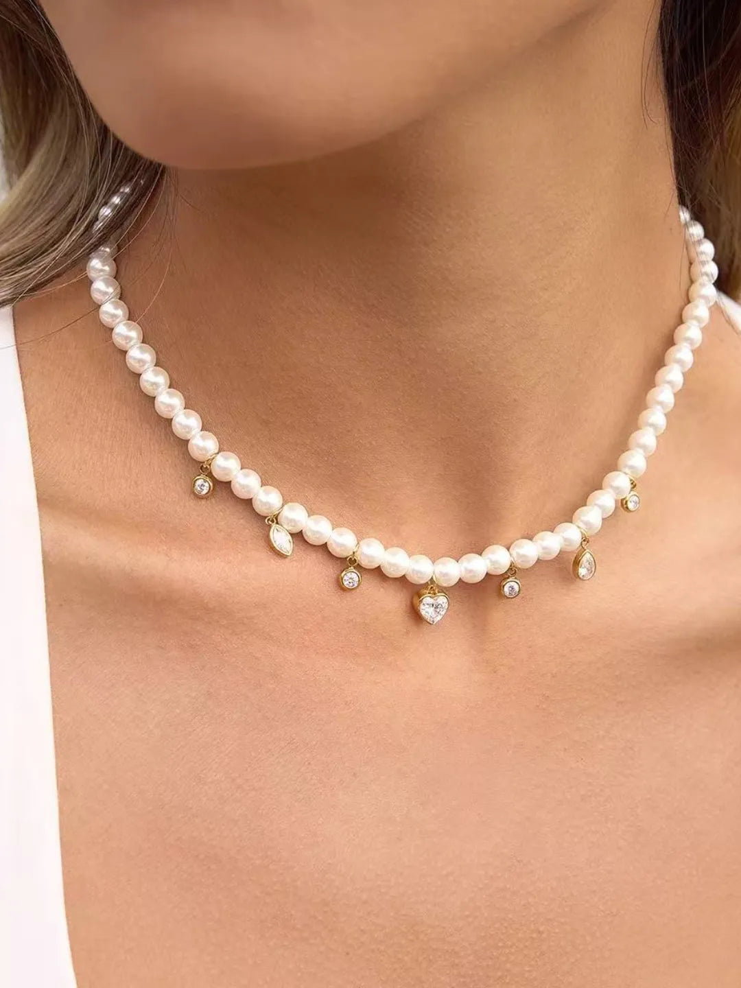 PEARL CZ NECKLACE