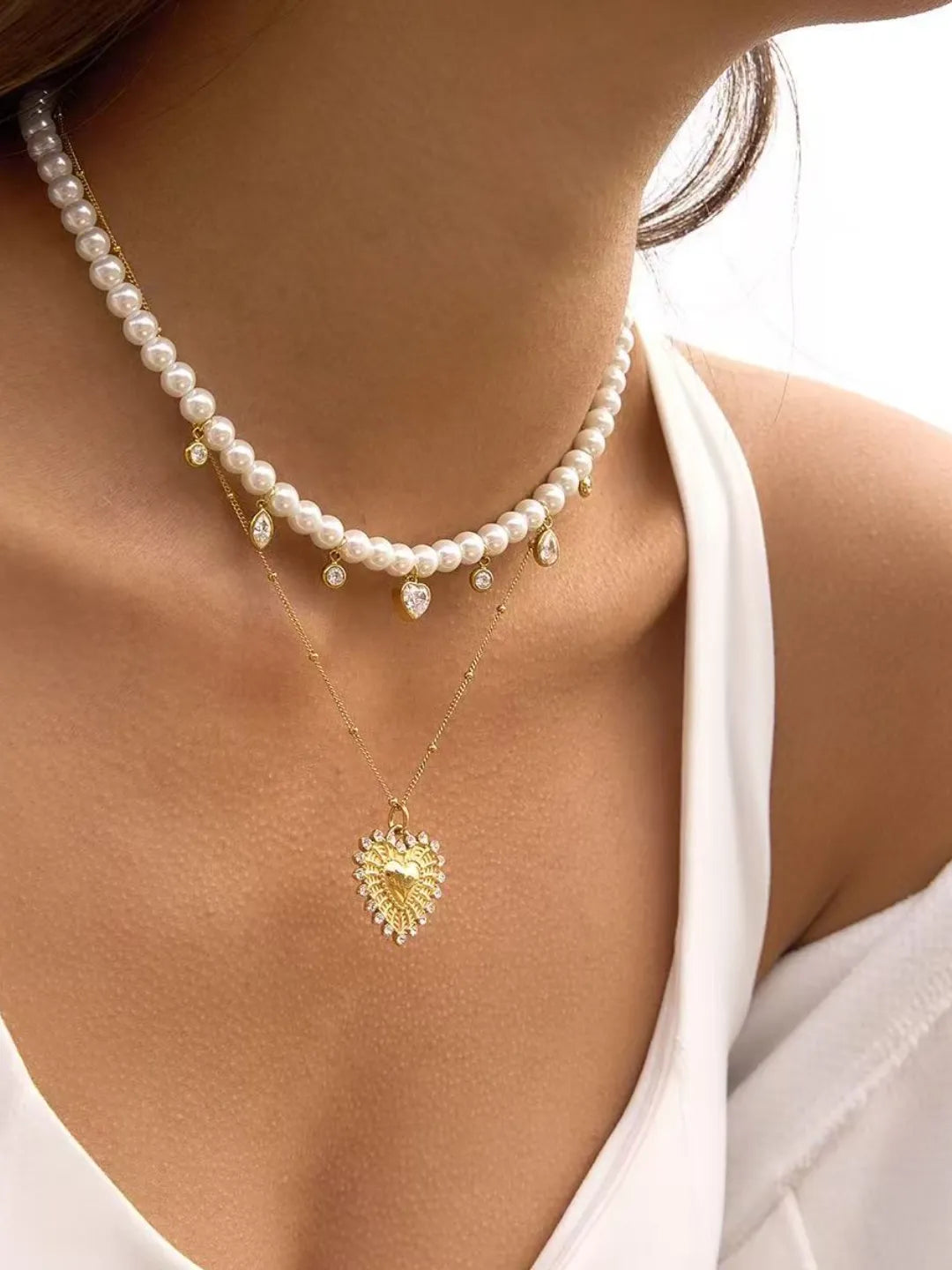 PEARL CZ NECKLACE