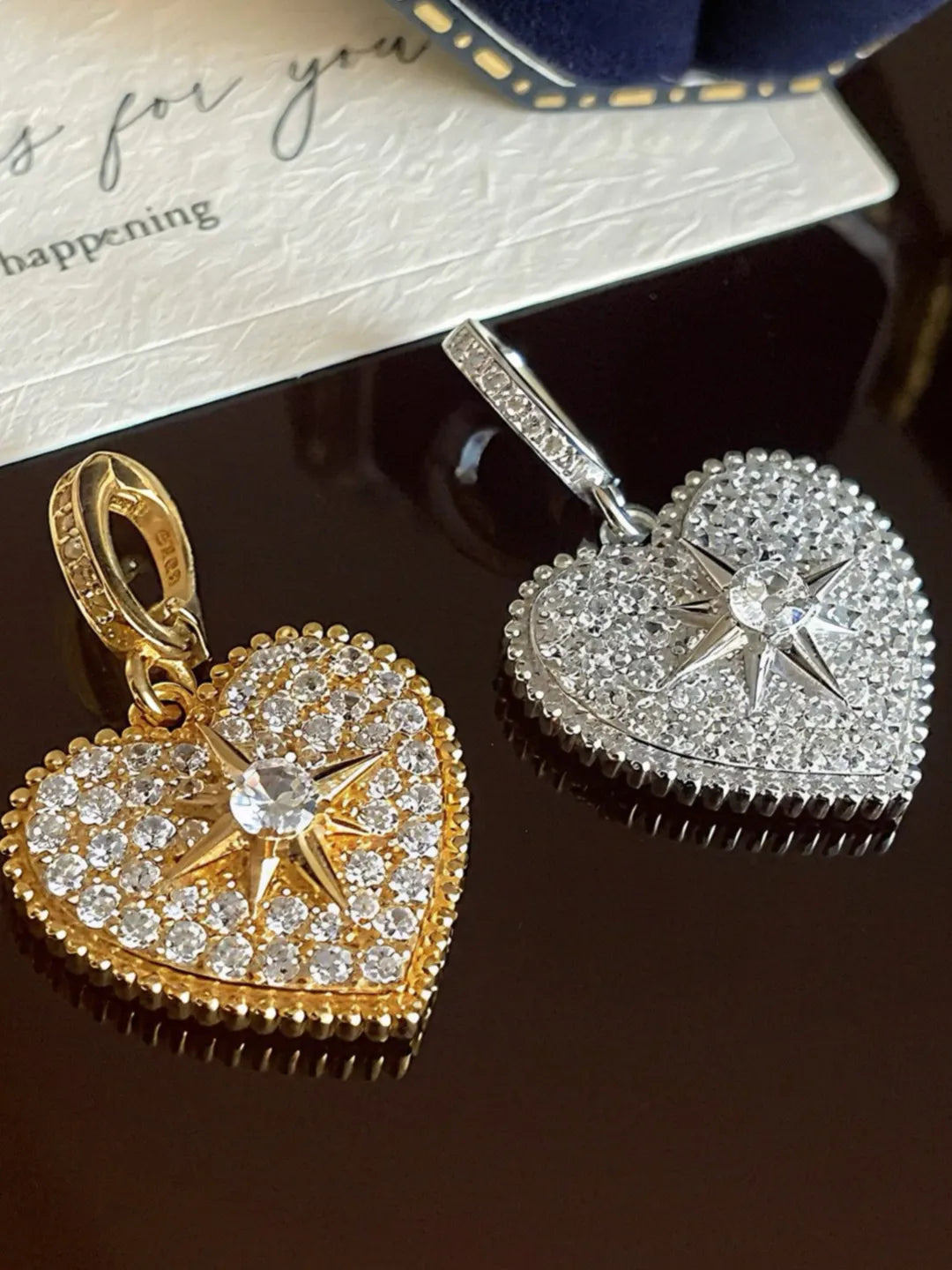 PAVE STAR HEART PENDANT