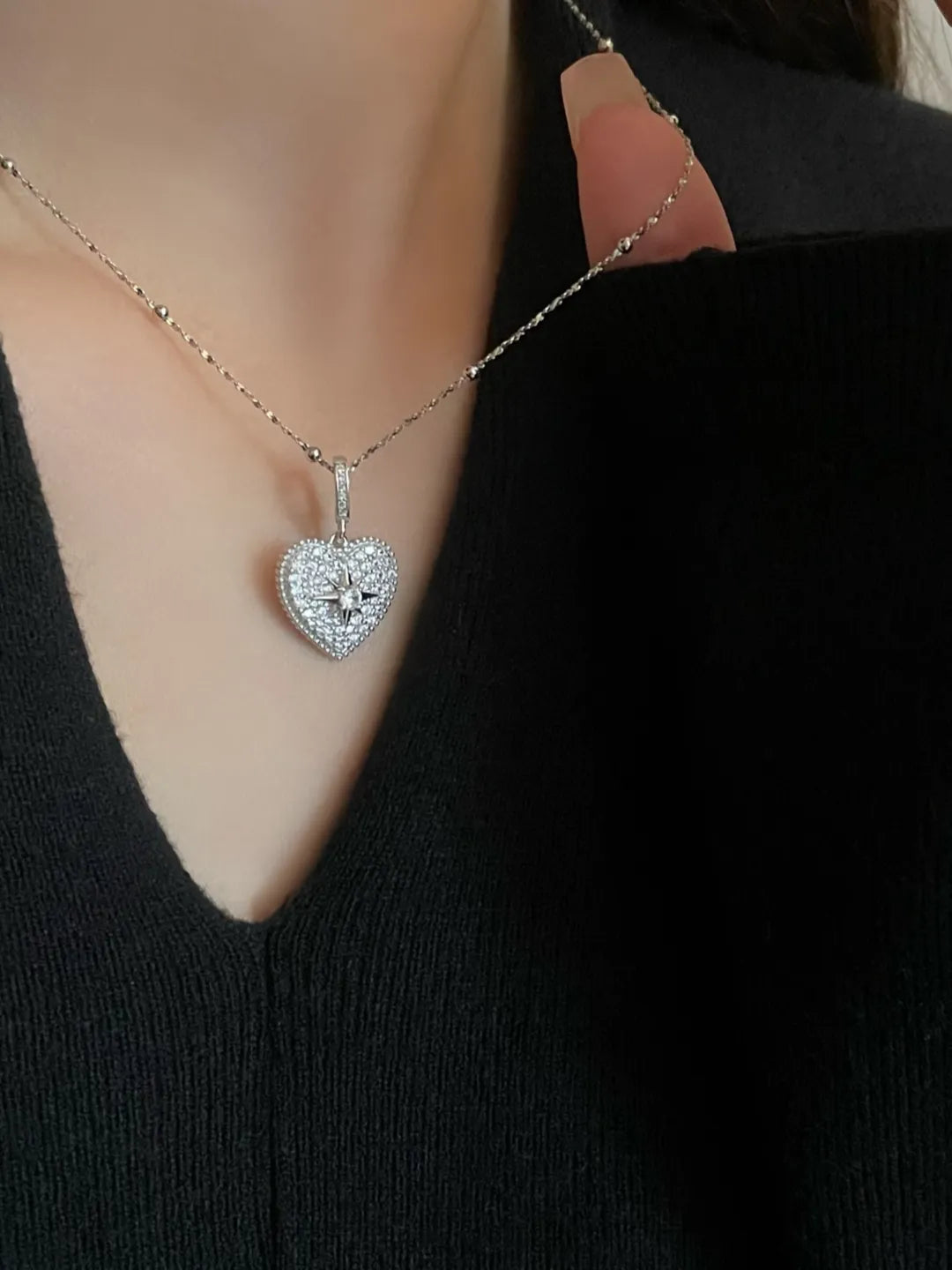PAVE STAR HEART PENDANT