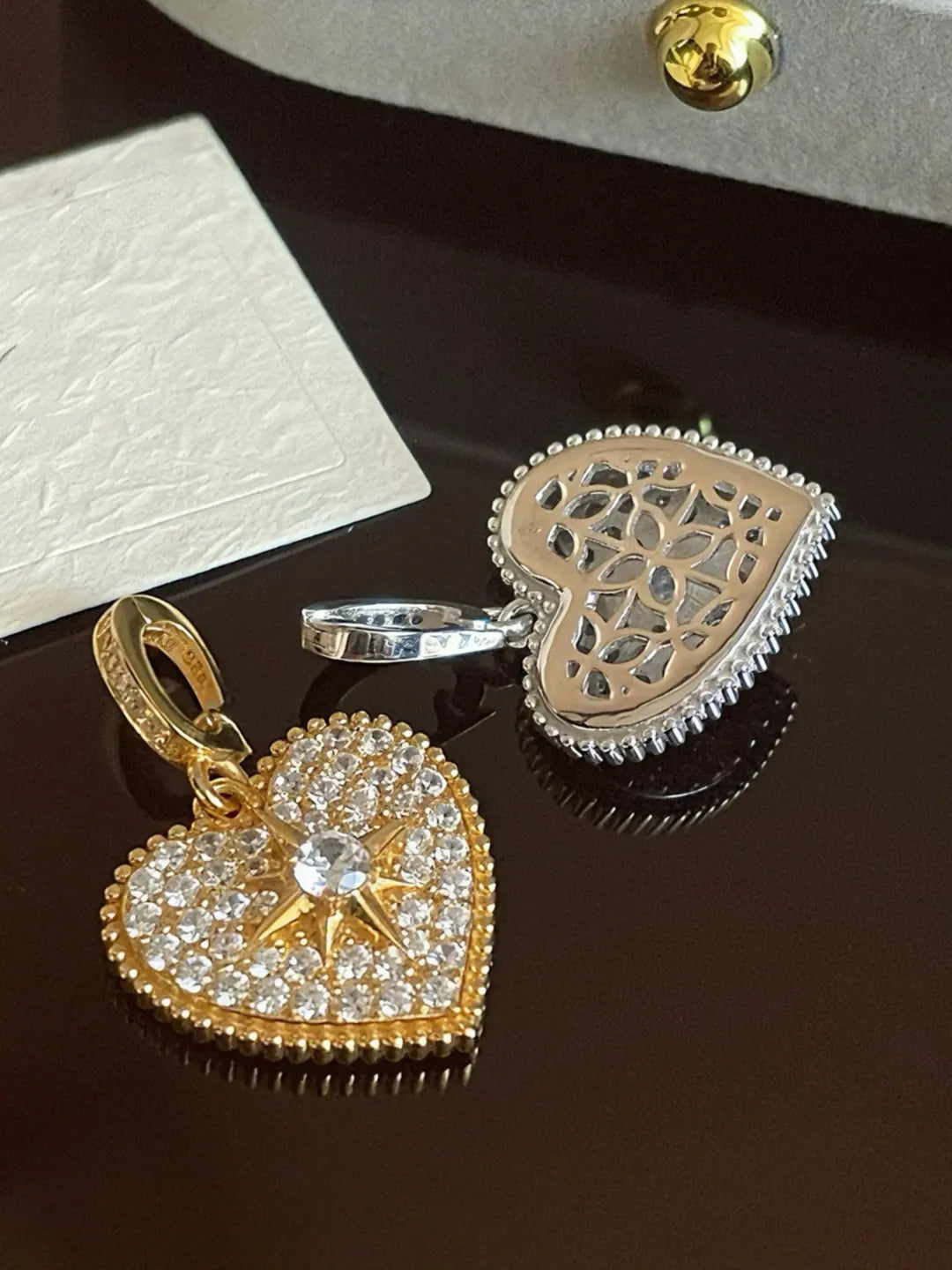 PAVE STAR HEART PENDANT