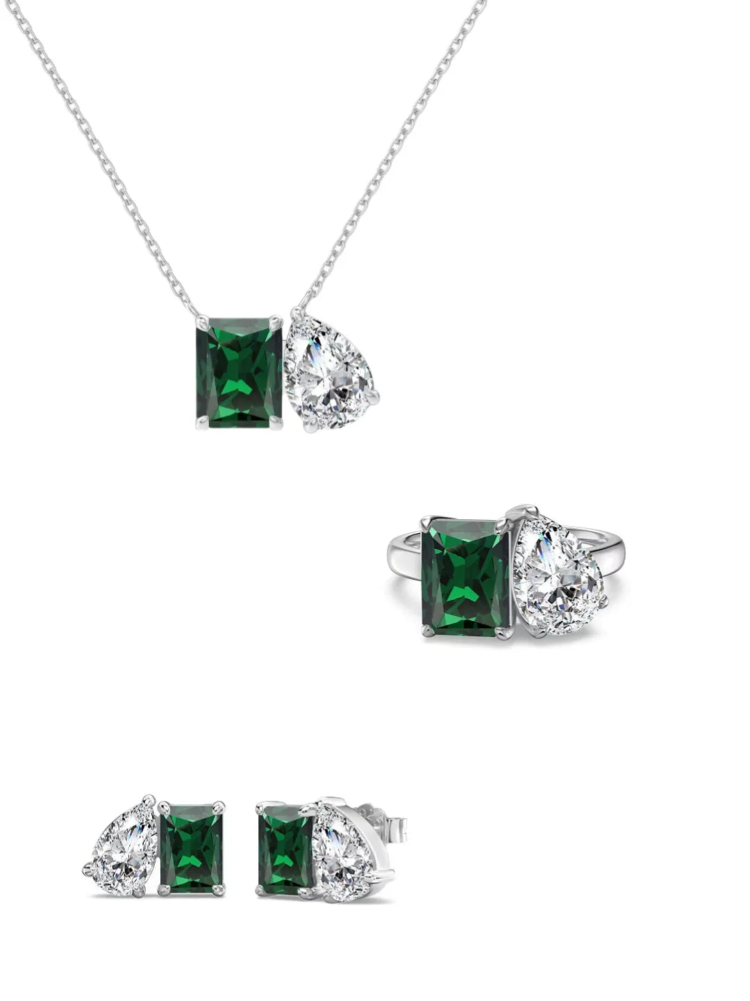EMERALD-TONE CZ JEWELRY
