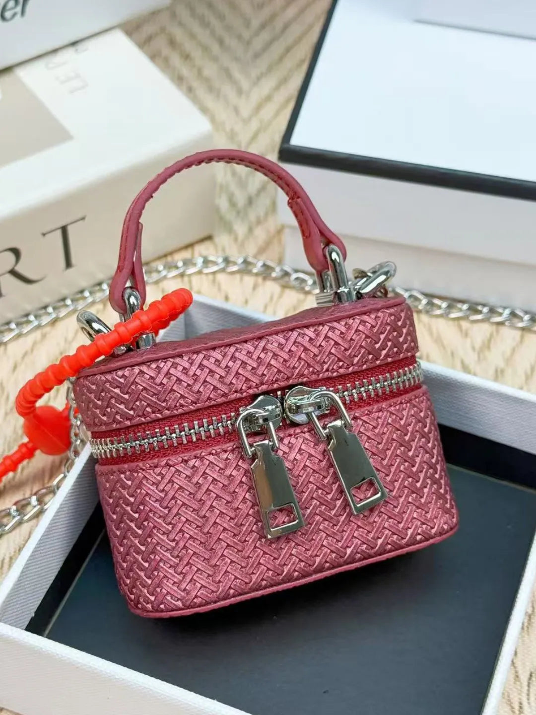 IVORY DOUBLE ZIP BAG