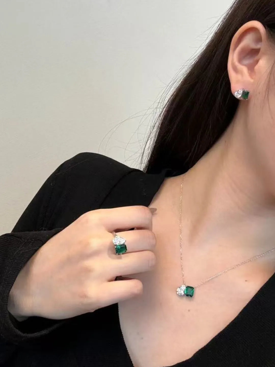 EMERALD-TONE CZ JEWELRY