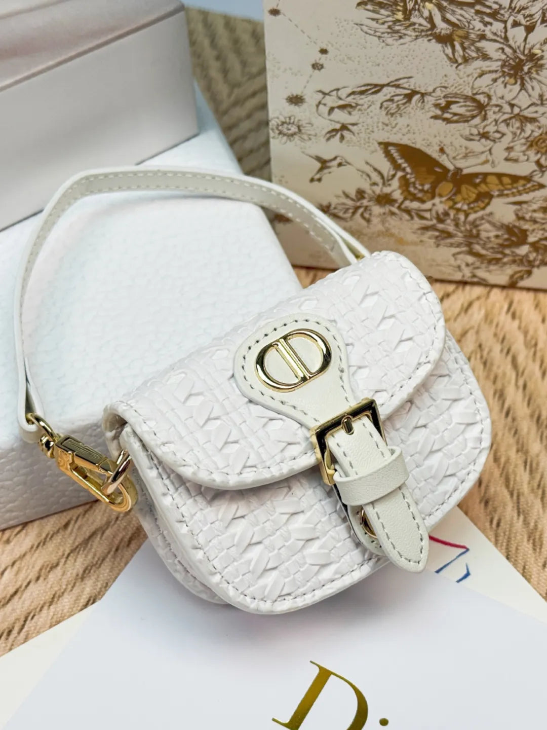 IVORY BRAIDED MINI BAG