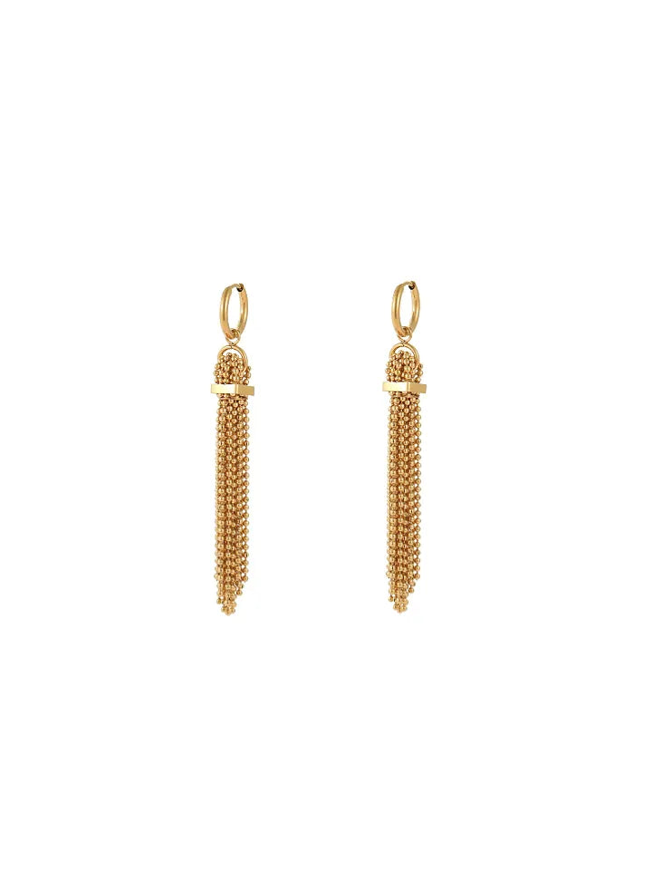 BALL DROP FRINGE EARRINGS