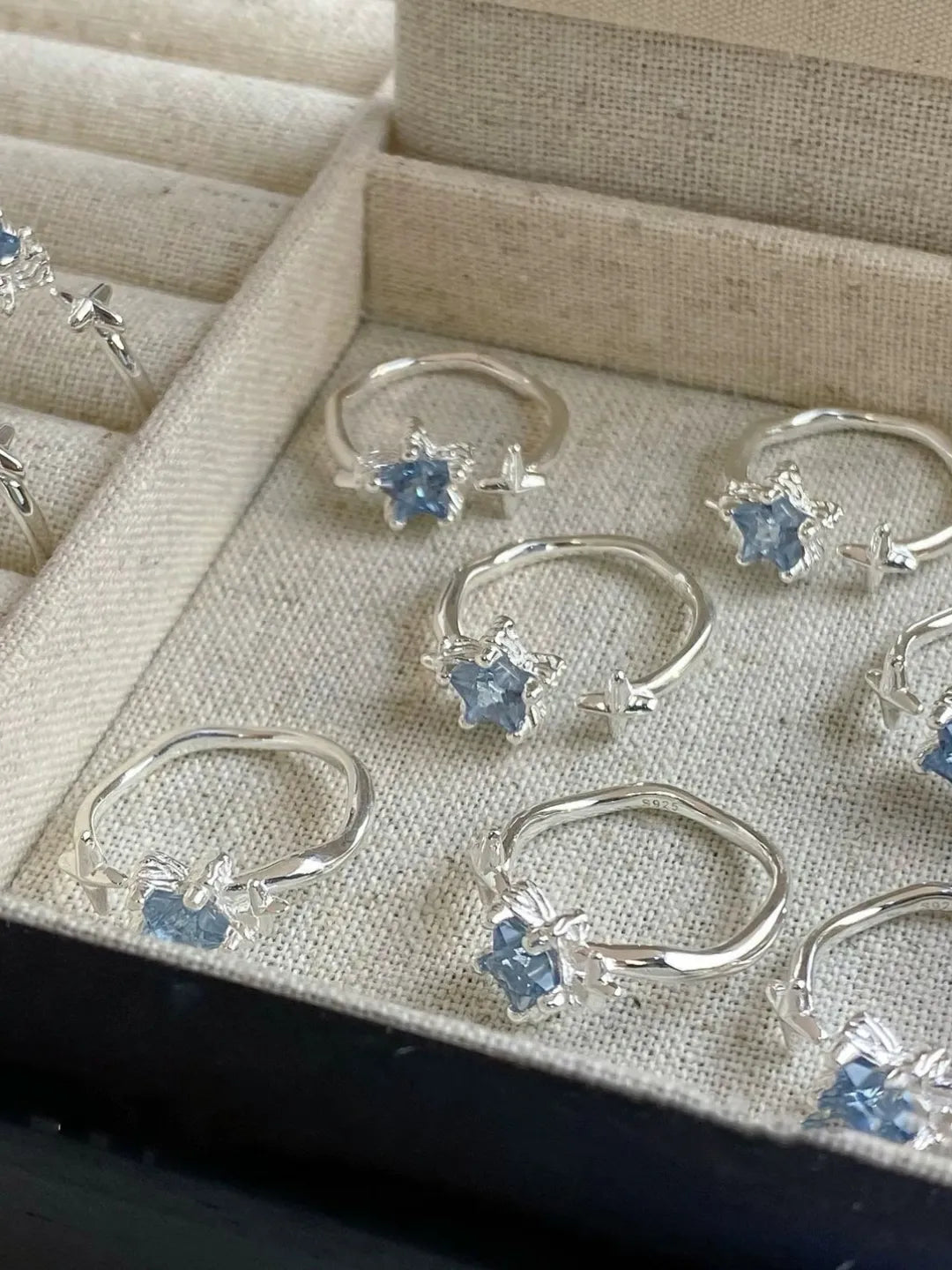 BLUE STAR SILVER RING