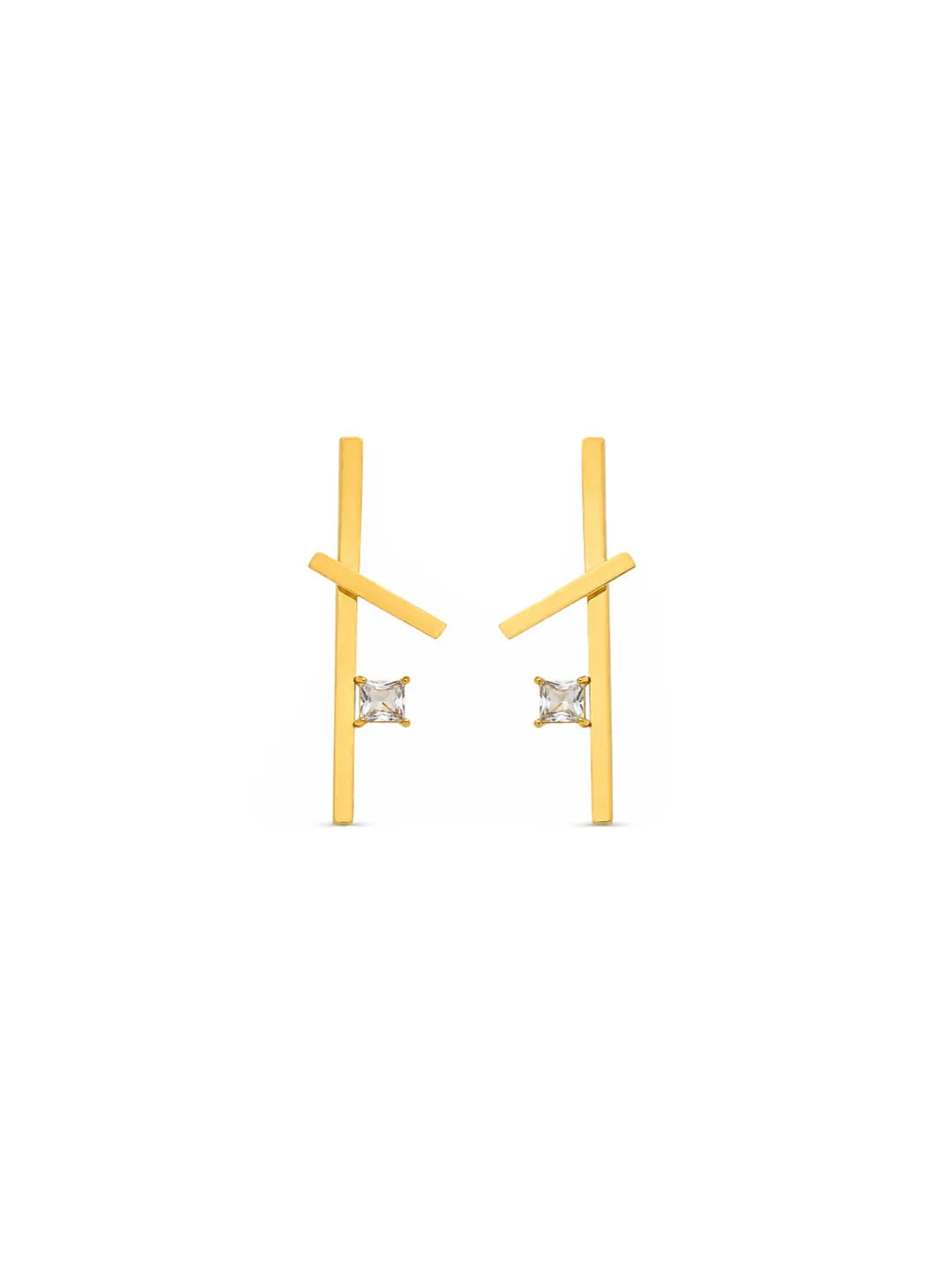 LINE CROSS EARRINGS