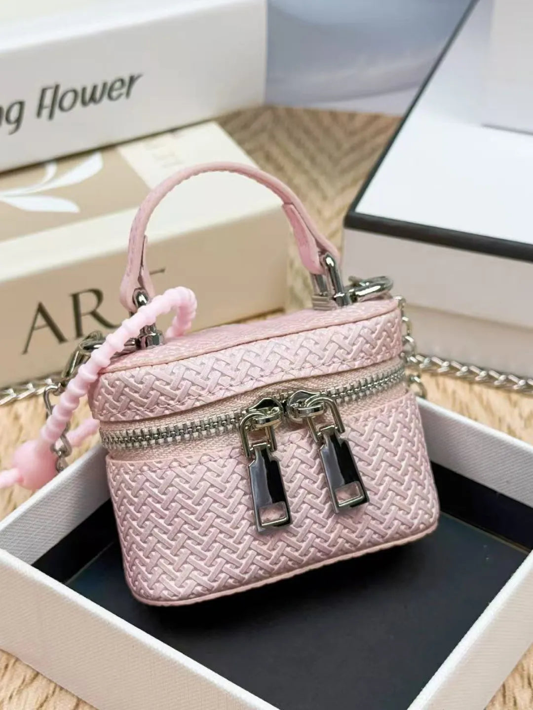 IVORY DOUBLE ZIP BAG