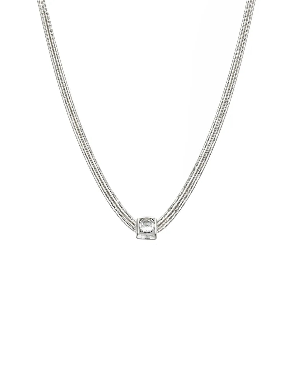 3段キュービックネックレス