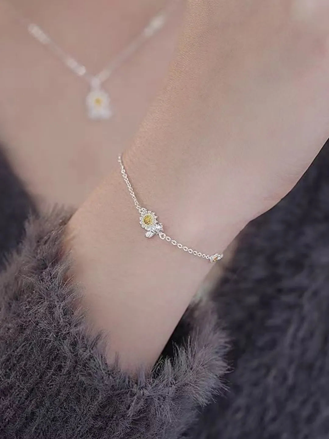 PAVÉ SUNFLOWER SILVER JEWELRY