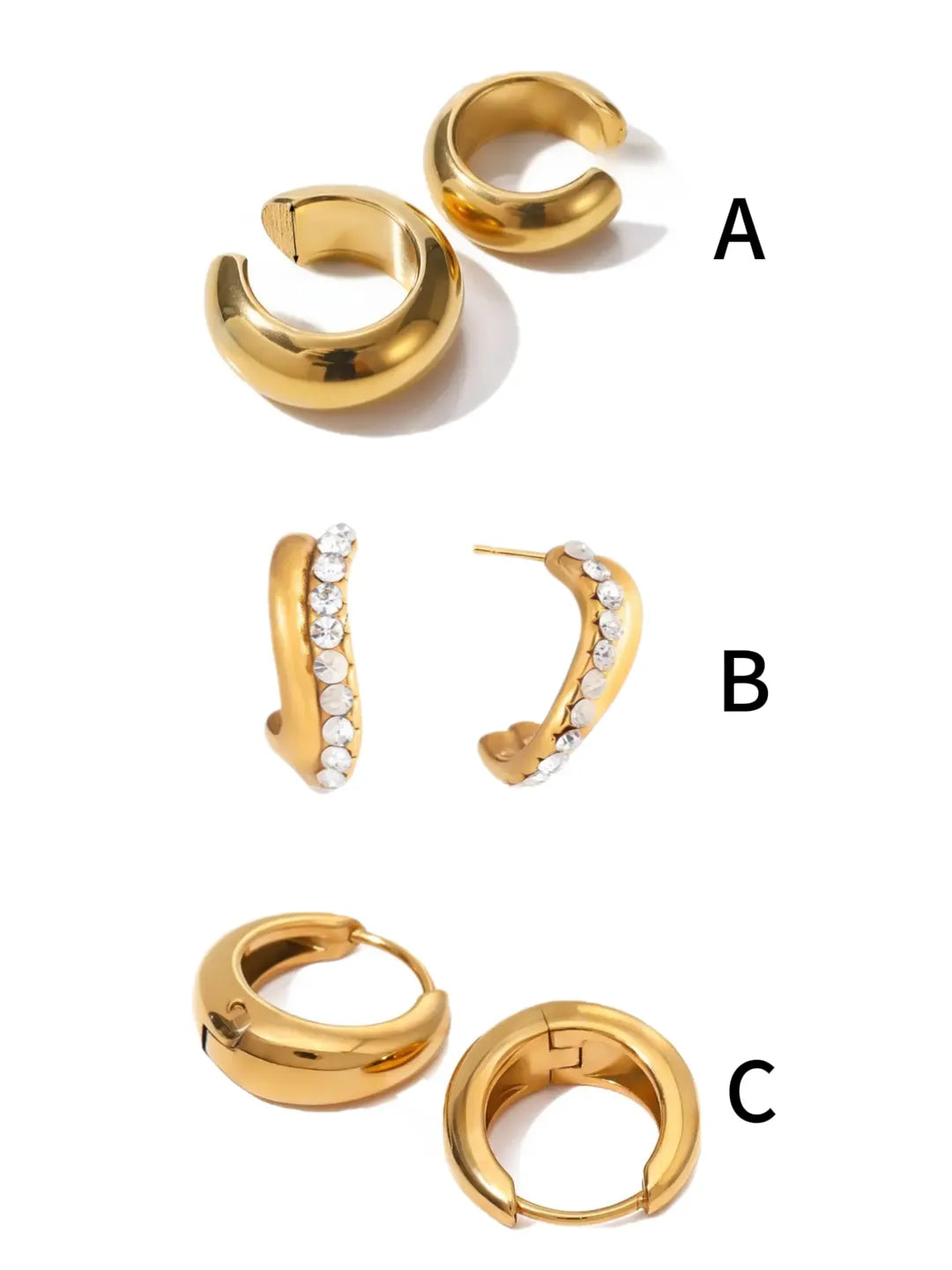 WAVE C HOOP EARRINGS