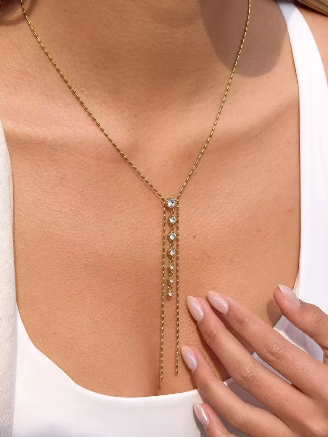 CZ TASSEL NECKLACE