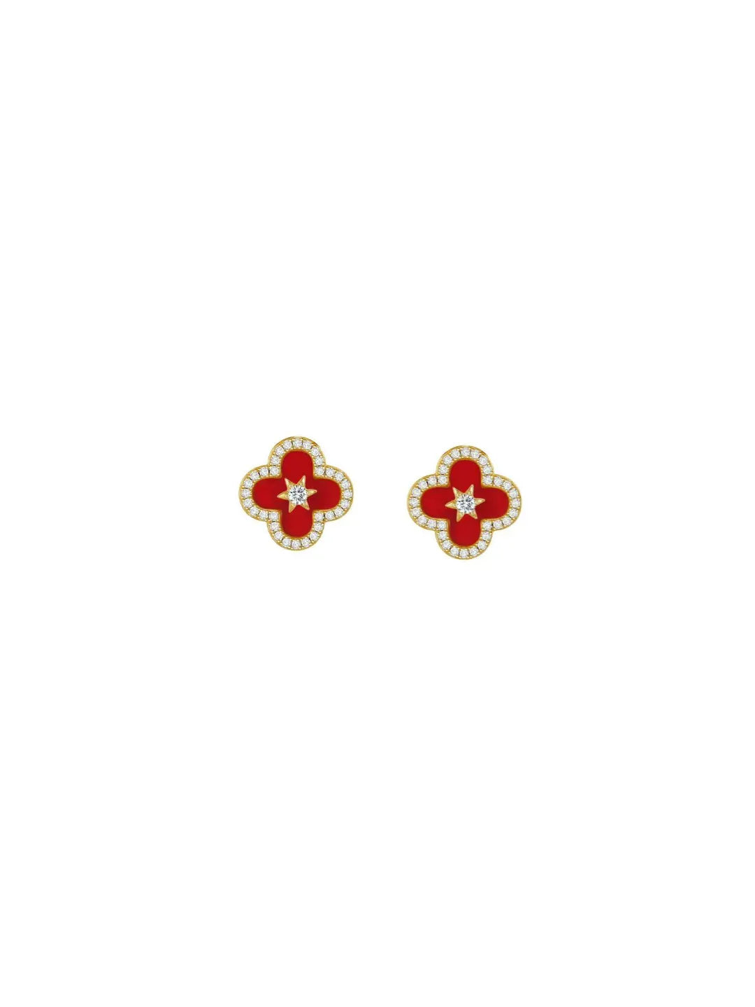 STAR CLOVER RED SILVER JEWELRY