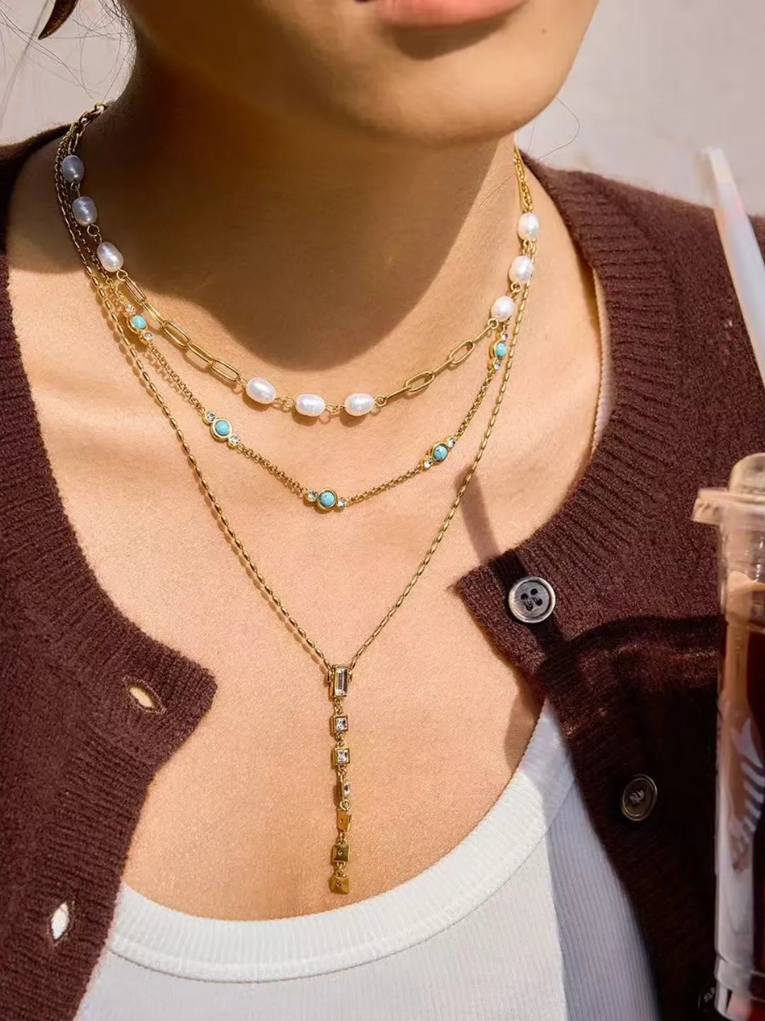 GLIMMER TASSEL CZ NECKLACE