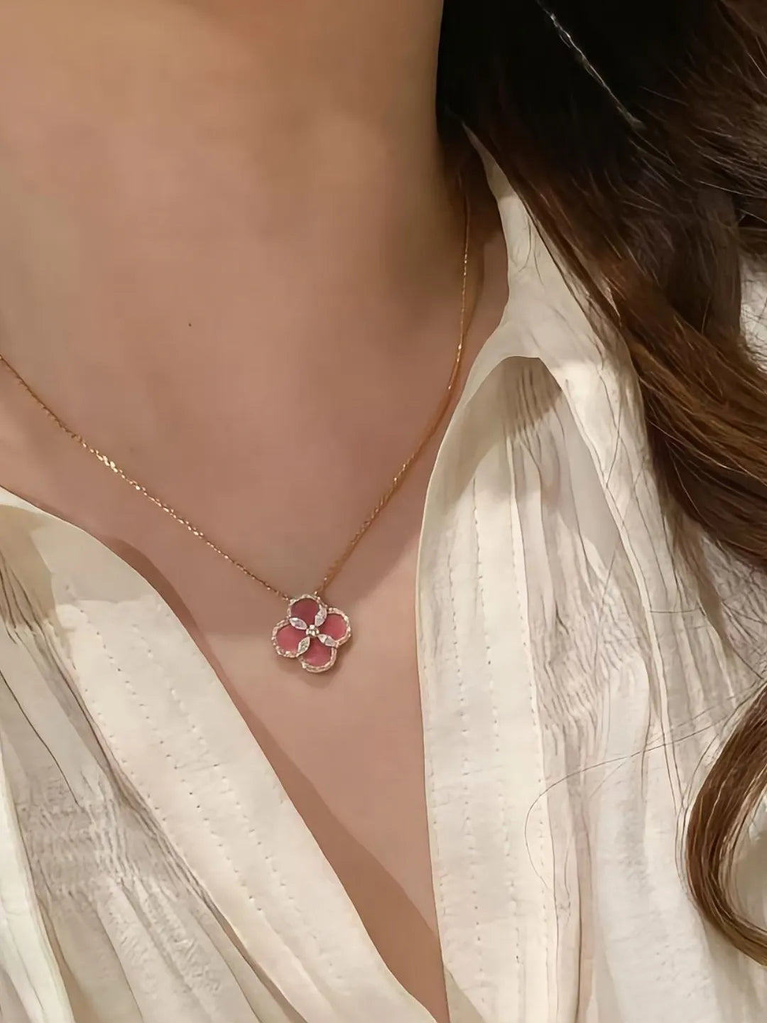 ROSE QUARTZ CLOVER JEWELRY