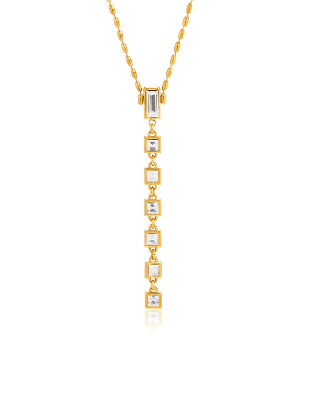 GLIMMER TASSEL CZ NECKLACE