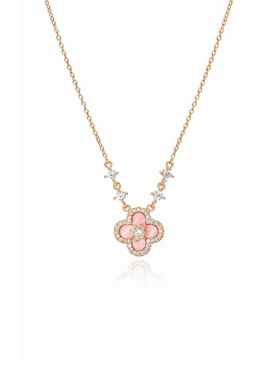 PINK CLOVER NECKLACE