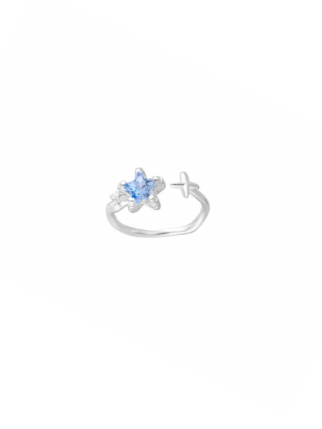 BLUE STAR SILVER RING