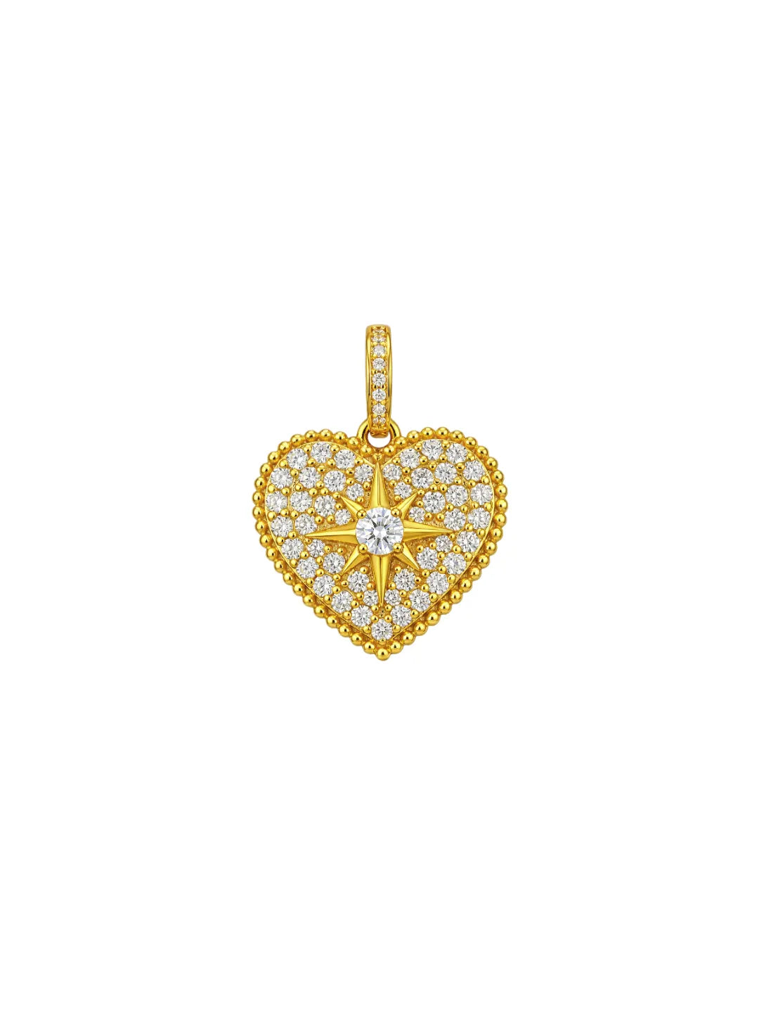 PAVE STAR HEART PENDANT
