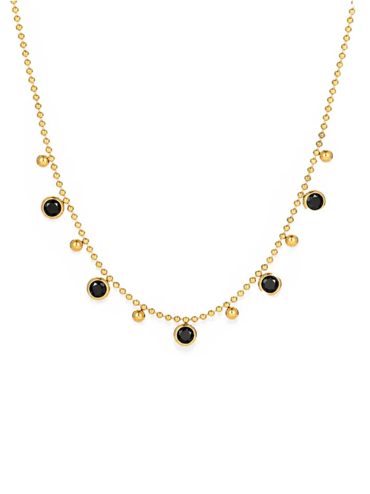 ZIRCON TASSEL NECKLACE