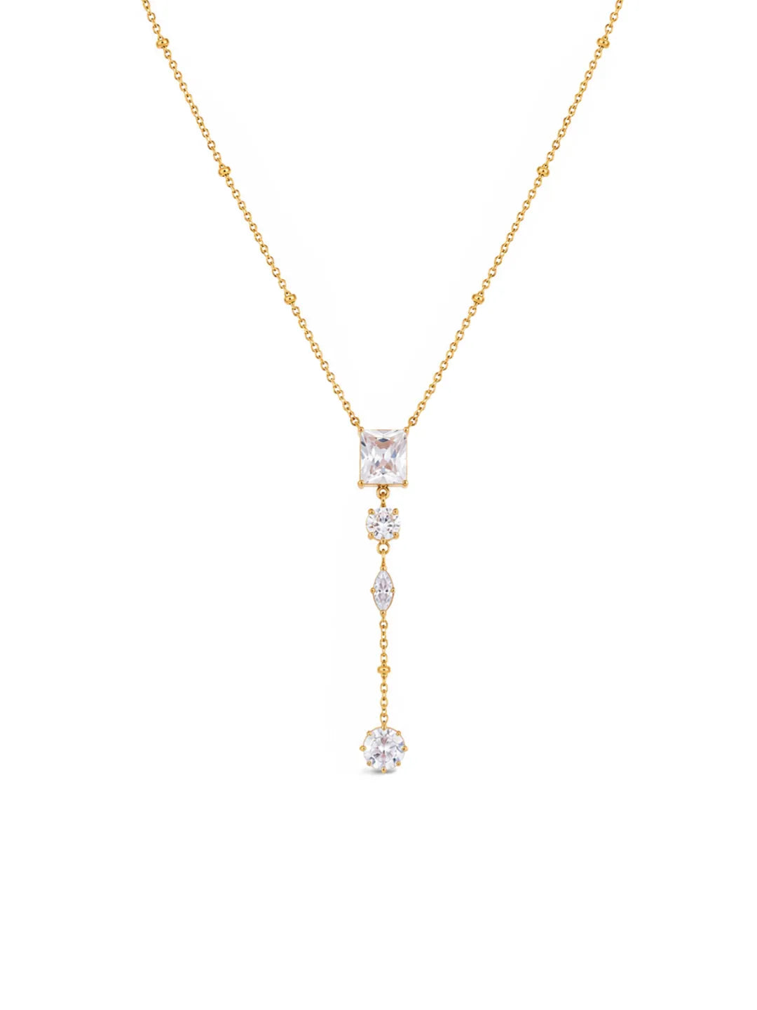 CZ TASSEL Y NECKLACE
