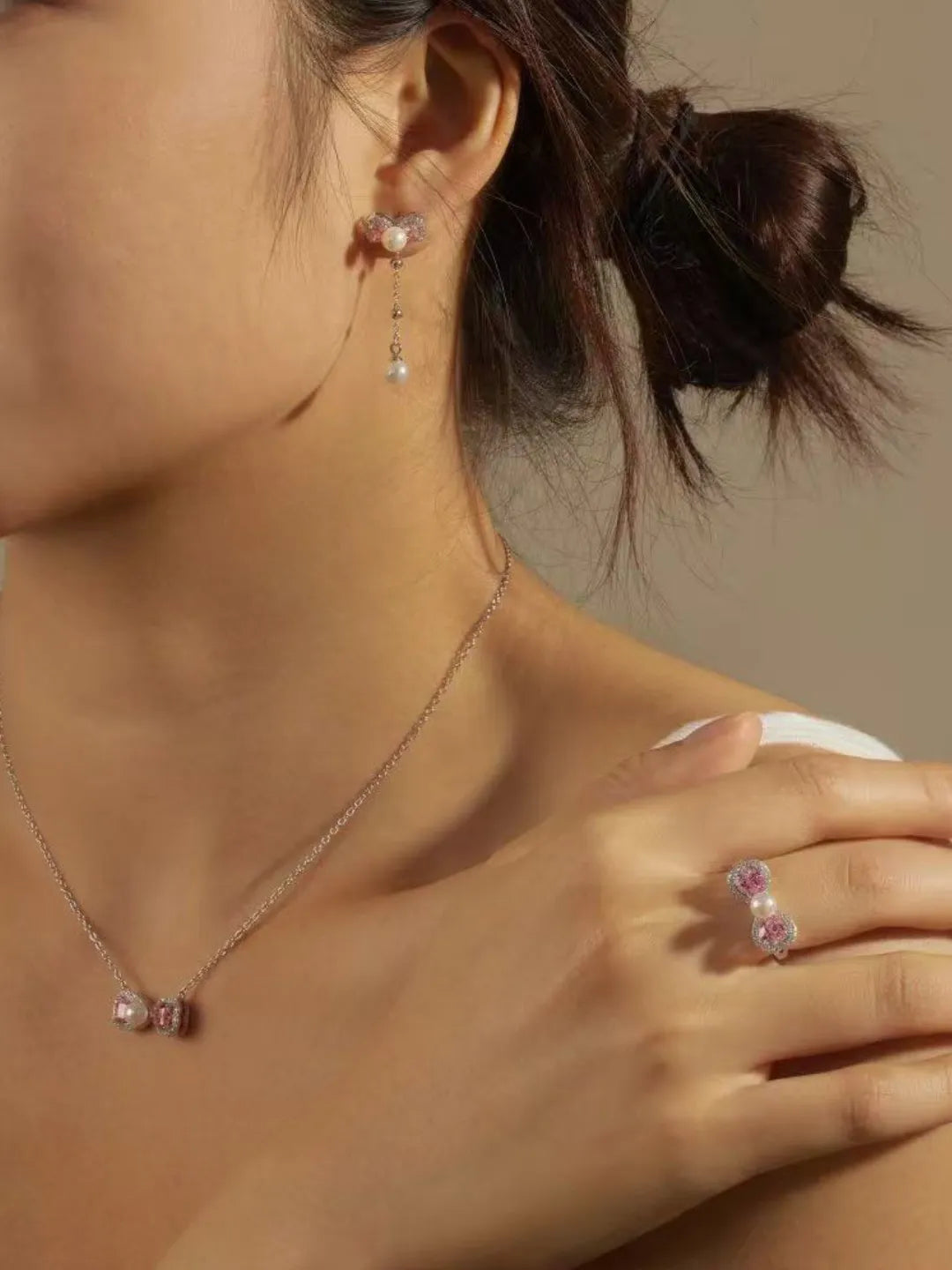 BOW PEARL CZ JEWELRY