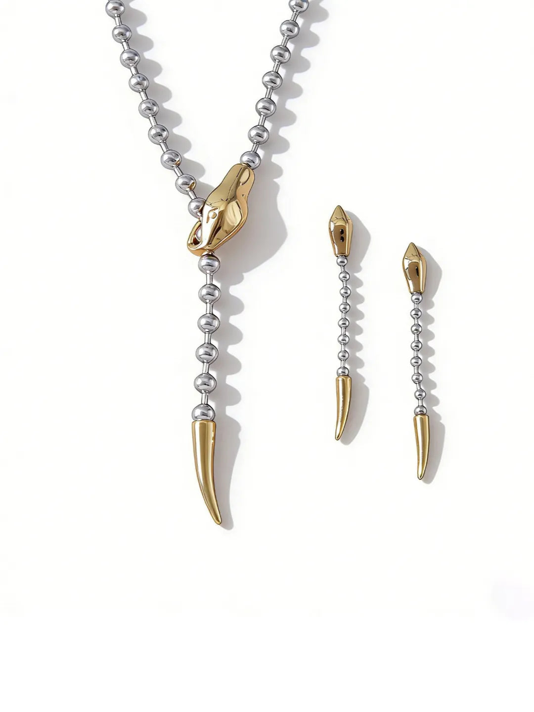 TWO-TONE SNAKE CHAIN Y SET