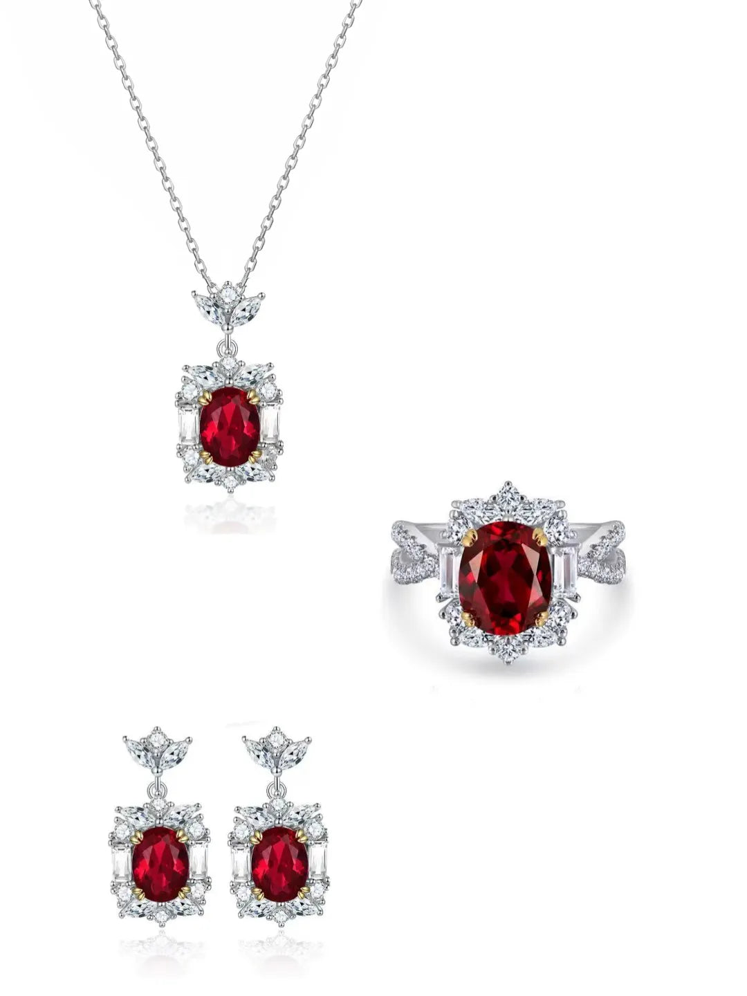 RUBY-TONE SILVER JEWELRY