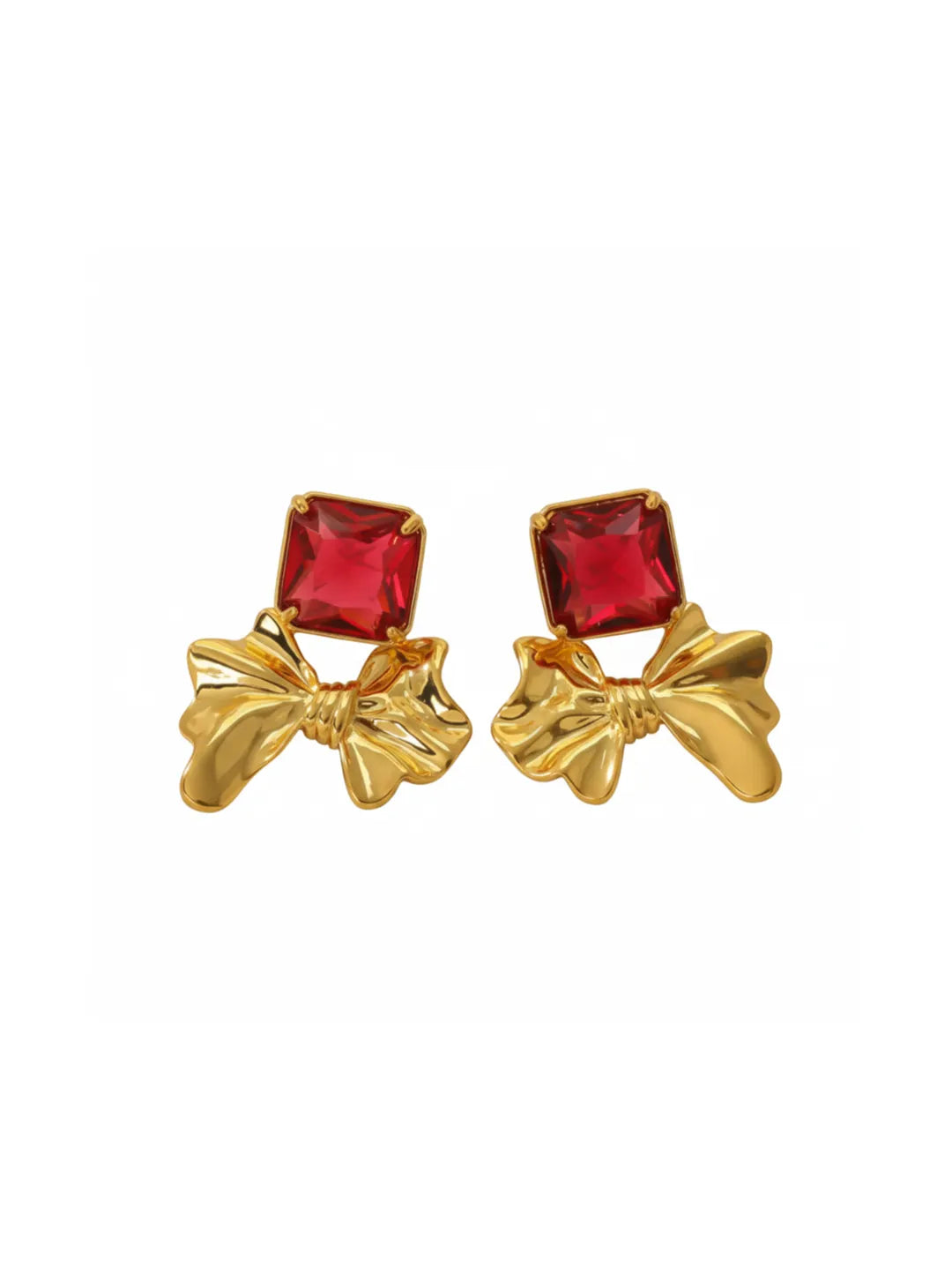 CUBIC RUBY EARRINGS