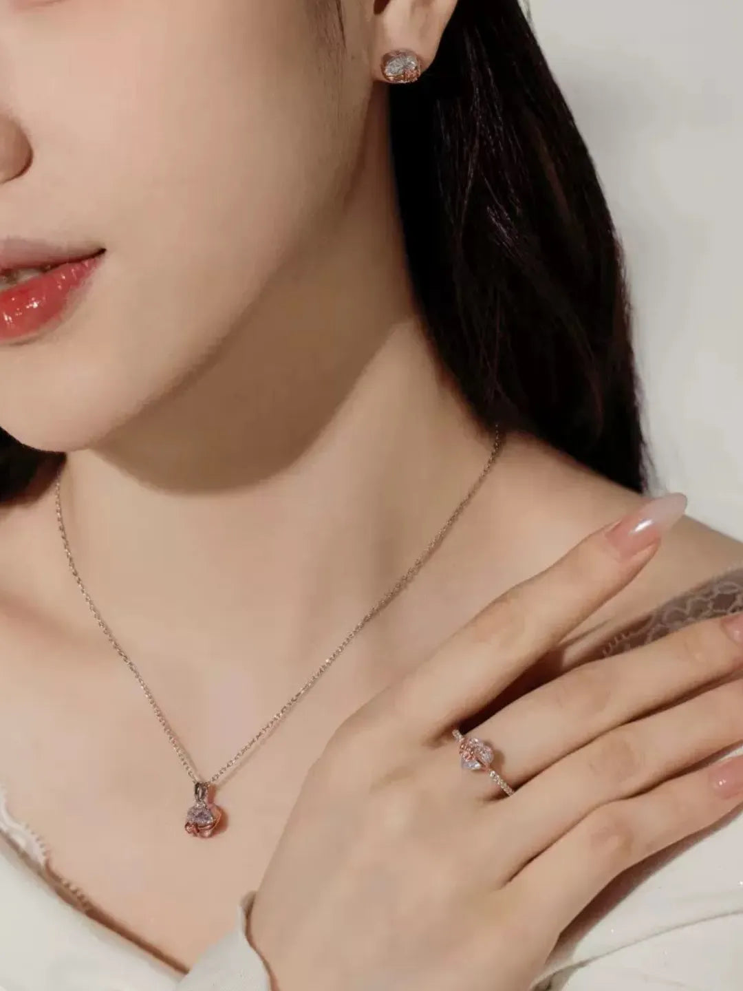 CZ HEART BOW JEWELRY