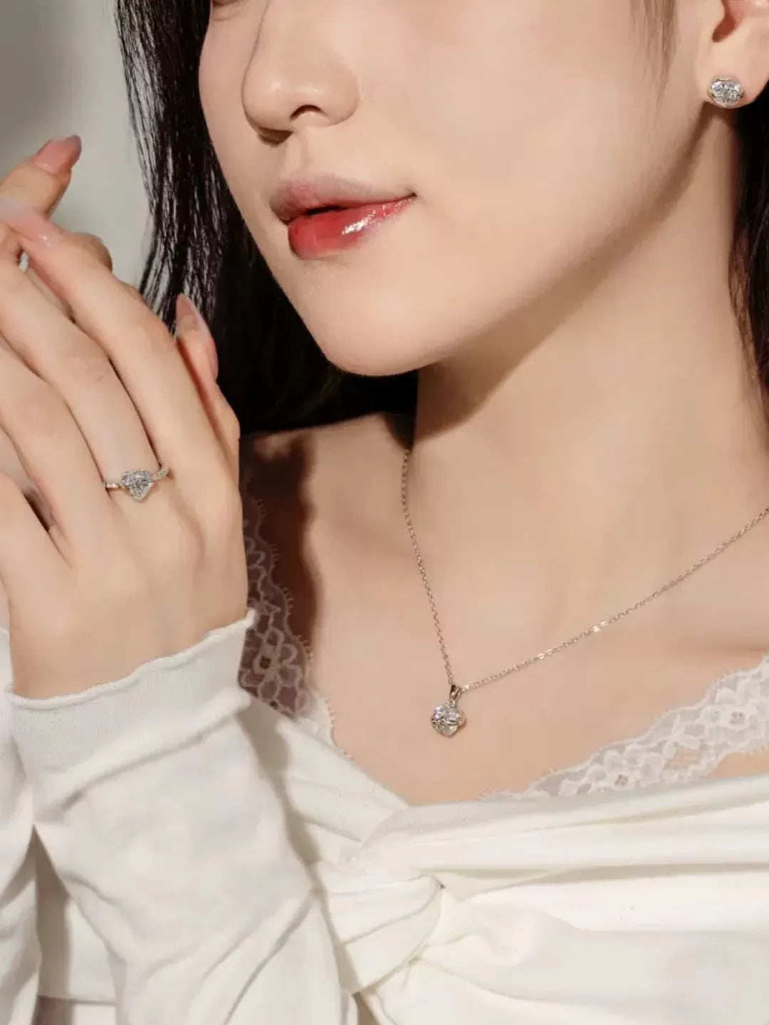 CZ HEART BOW JEWELRY