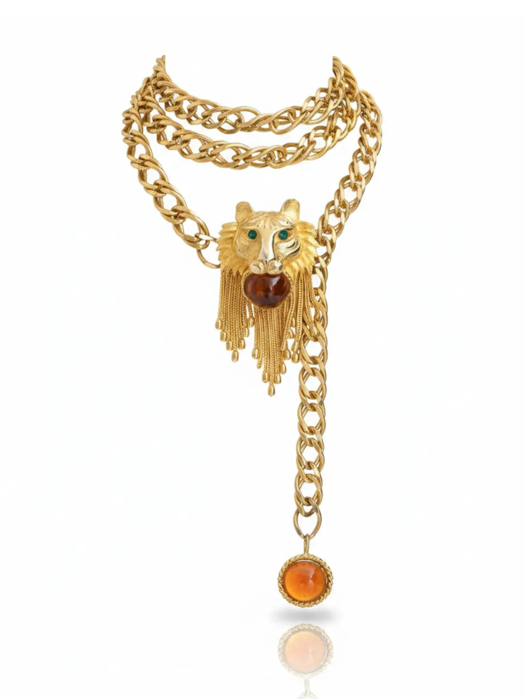 BAROQUE GLASS LION WAIST/NECK CHAIN