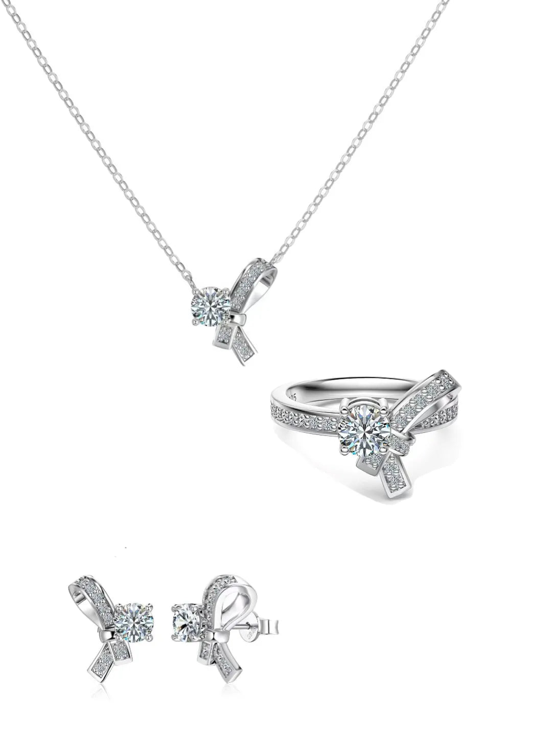 HEART BOW CZ JEWELRY