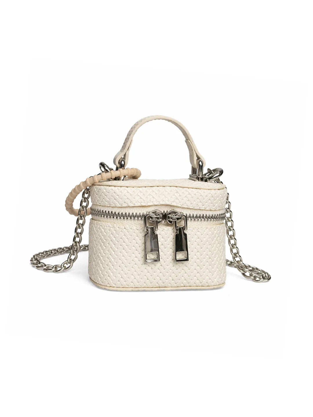 IVORY DOUBLE ZIP BAG