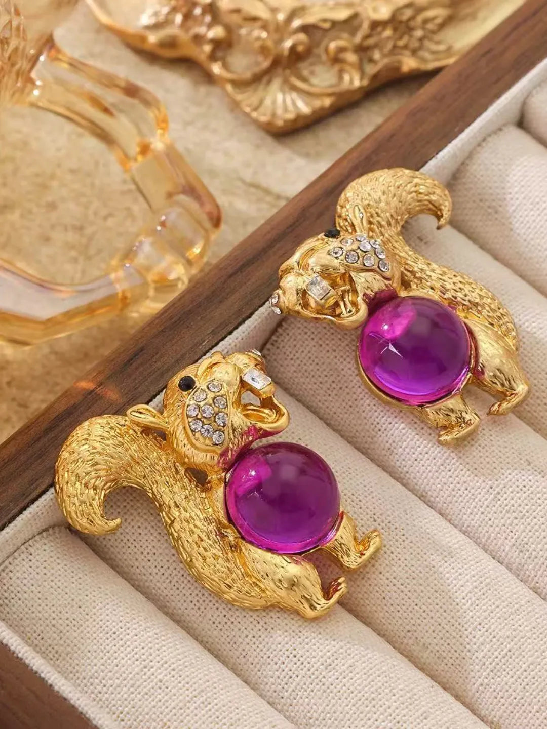 MINI SQUIRREL NUT EARRINGS