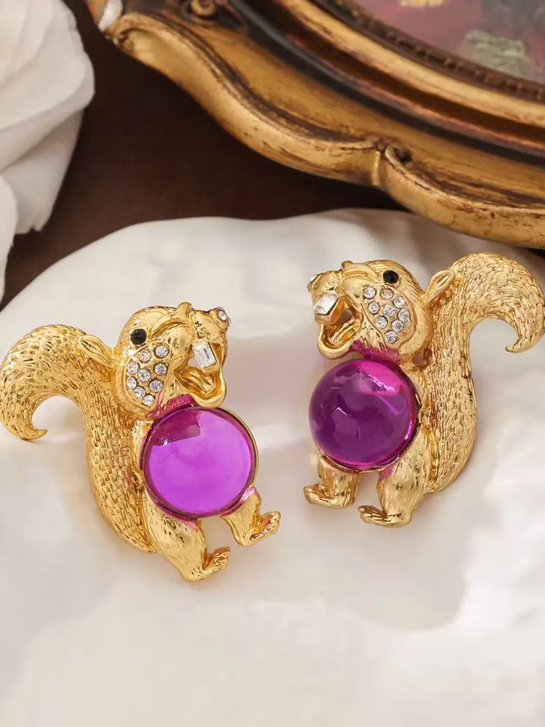 MINI SQUIRREL NUT EARRINGS