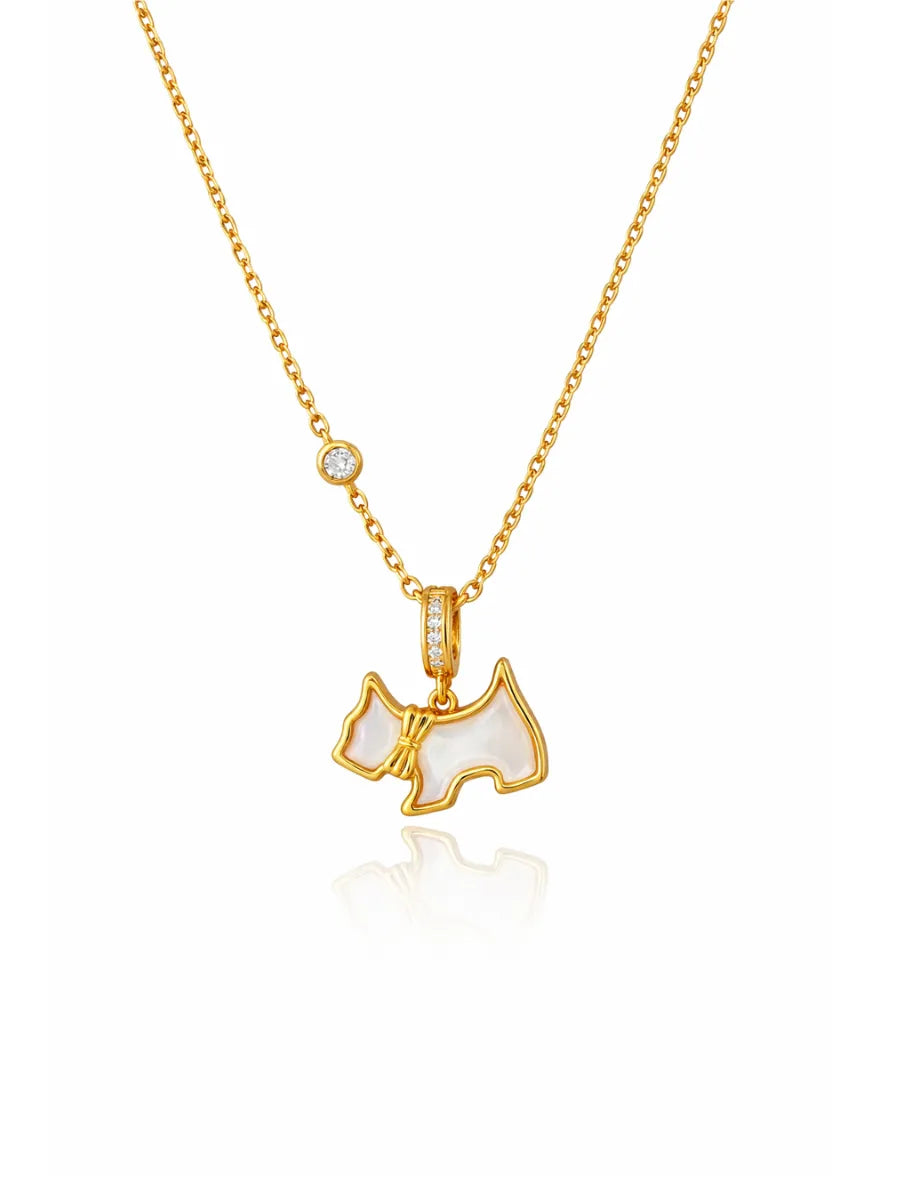 PEARL DOG CHARM NECKLACE