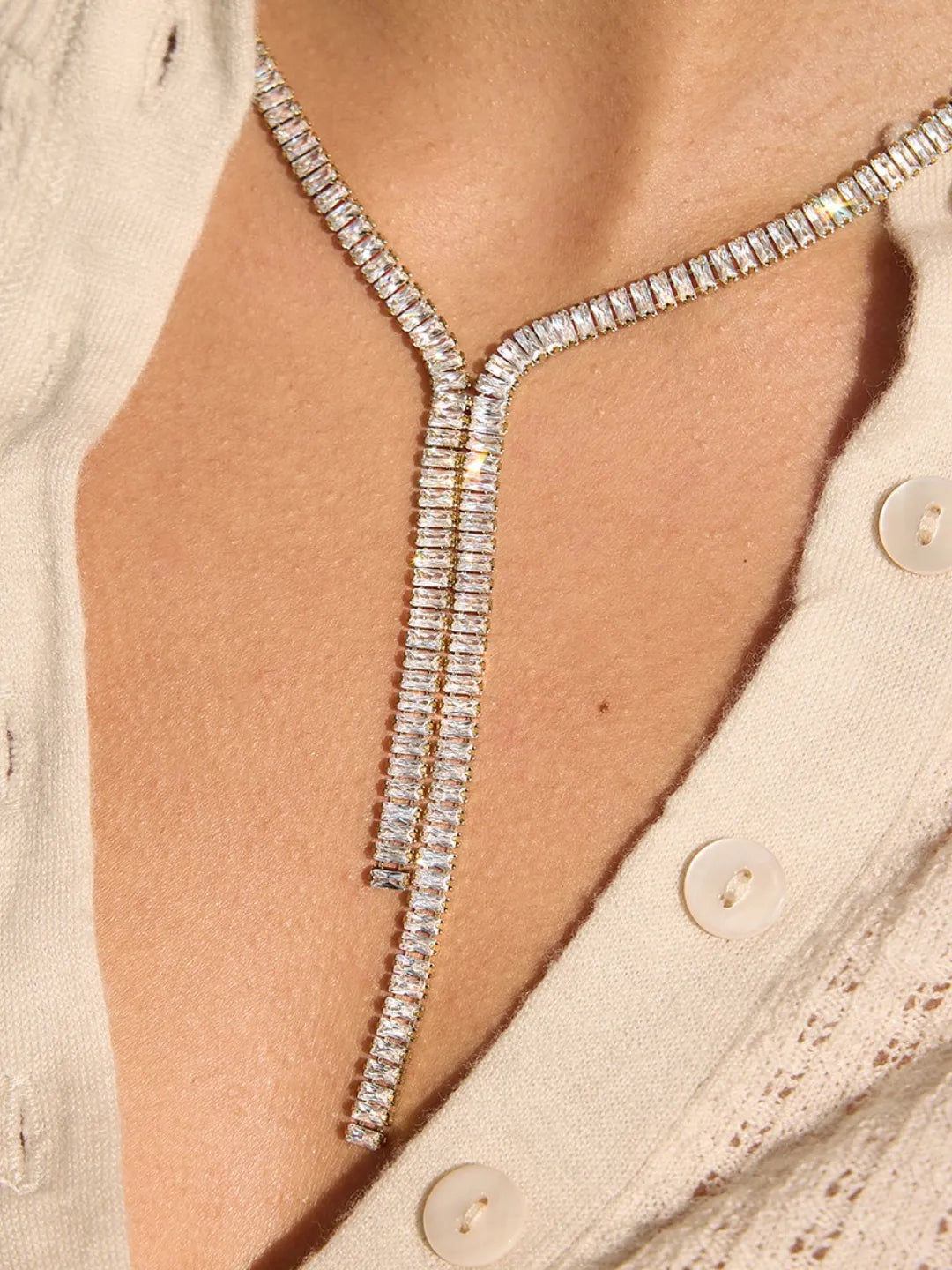 SQUARE CZ Y NECKLACE