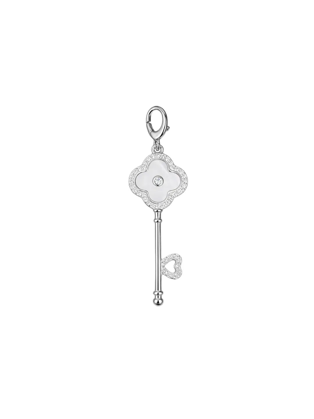 PAVE CLOVER KEY PENDANT