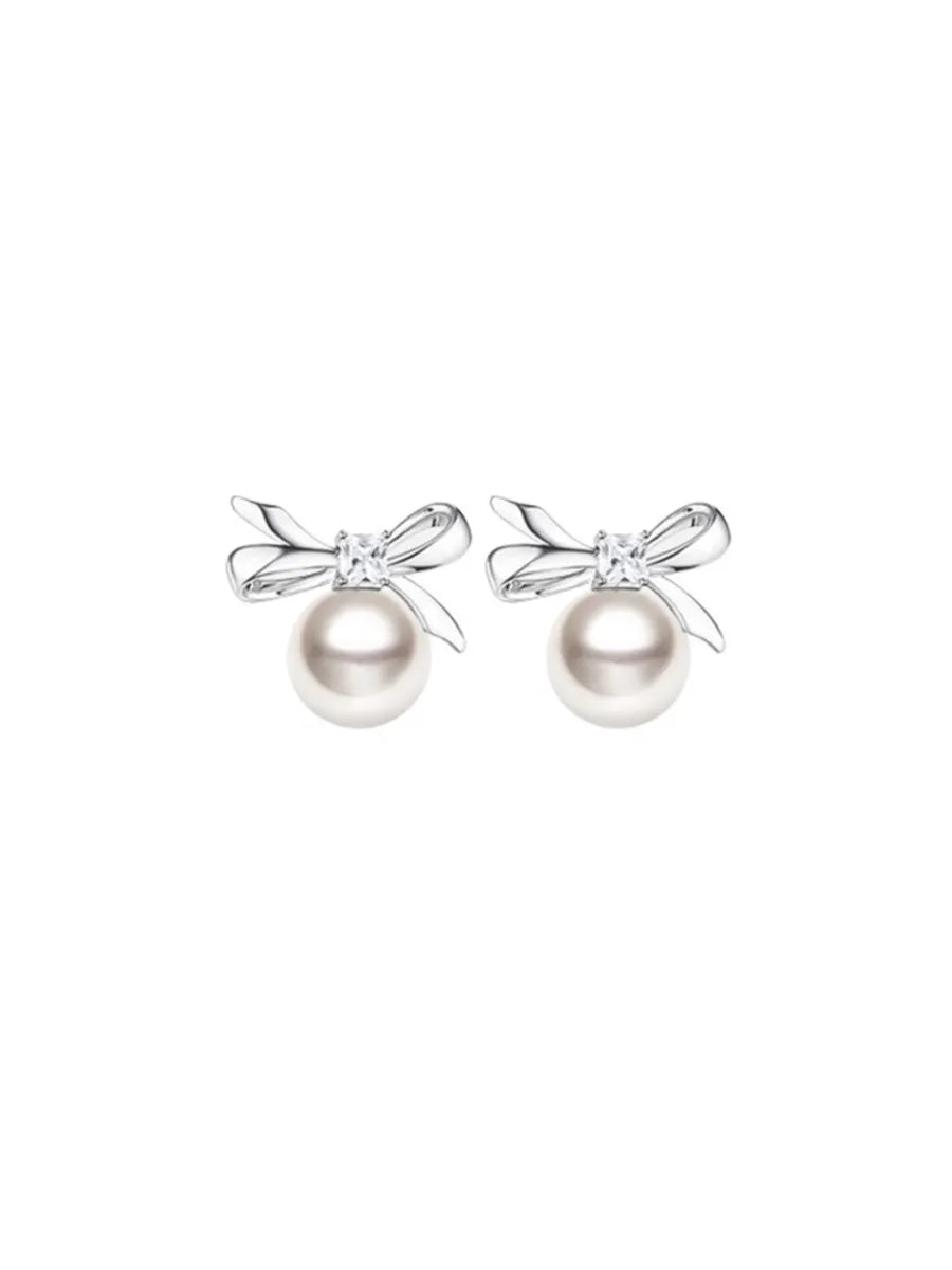 BOW PEARL EARRINGS