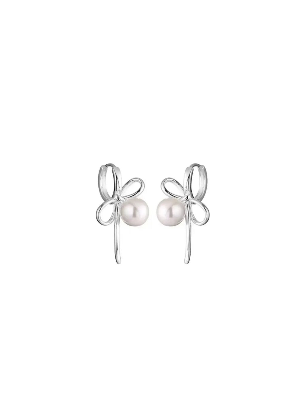 BUTTERFLY PEARL SILVER EARRINGS