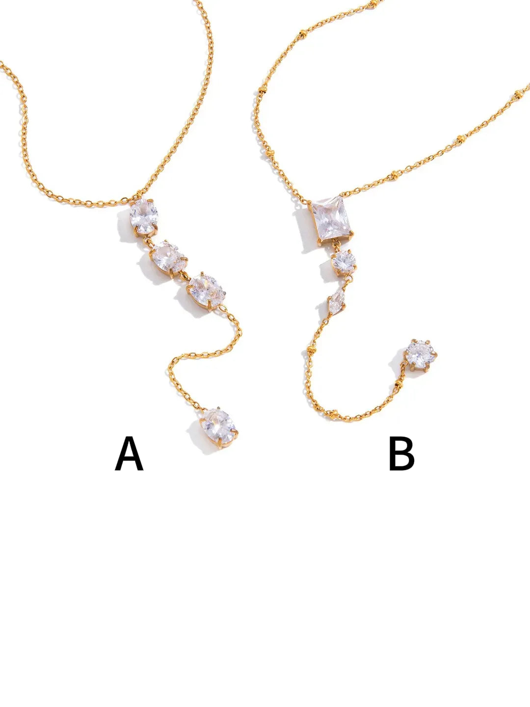 CZ TASSEL Y NECKLACE