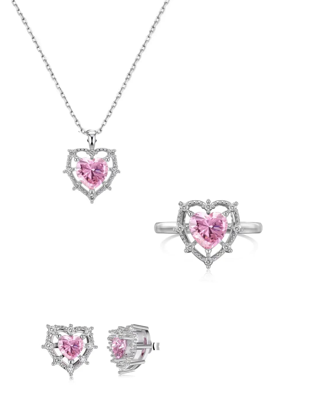 OPEN HEART CZ JEWELRY