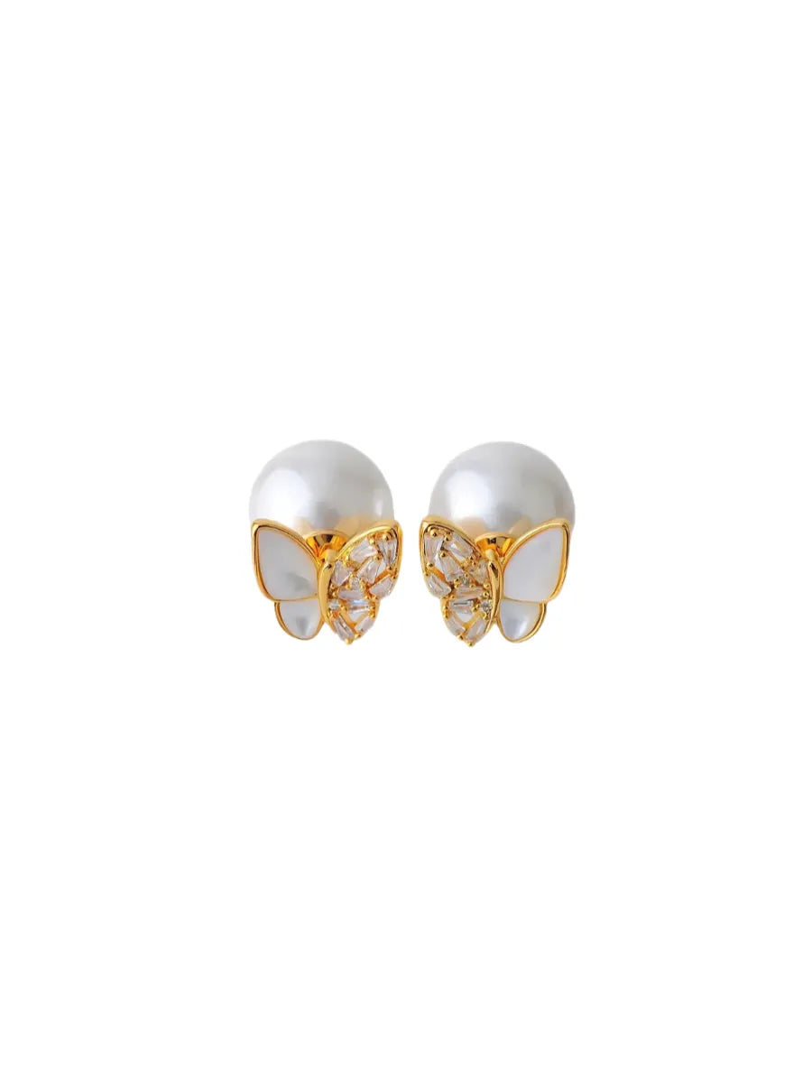 BUTTERFLY PEARL EARRINGS