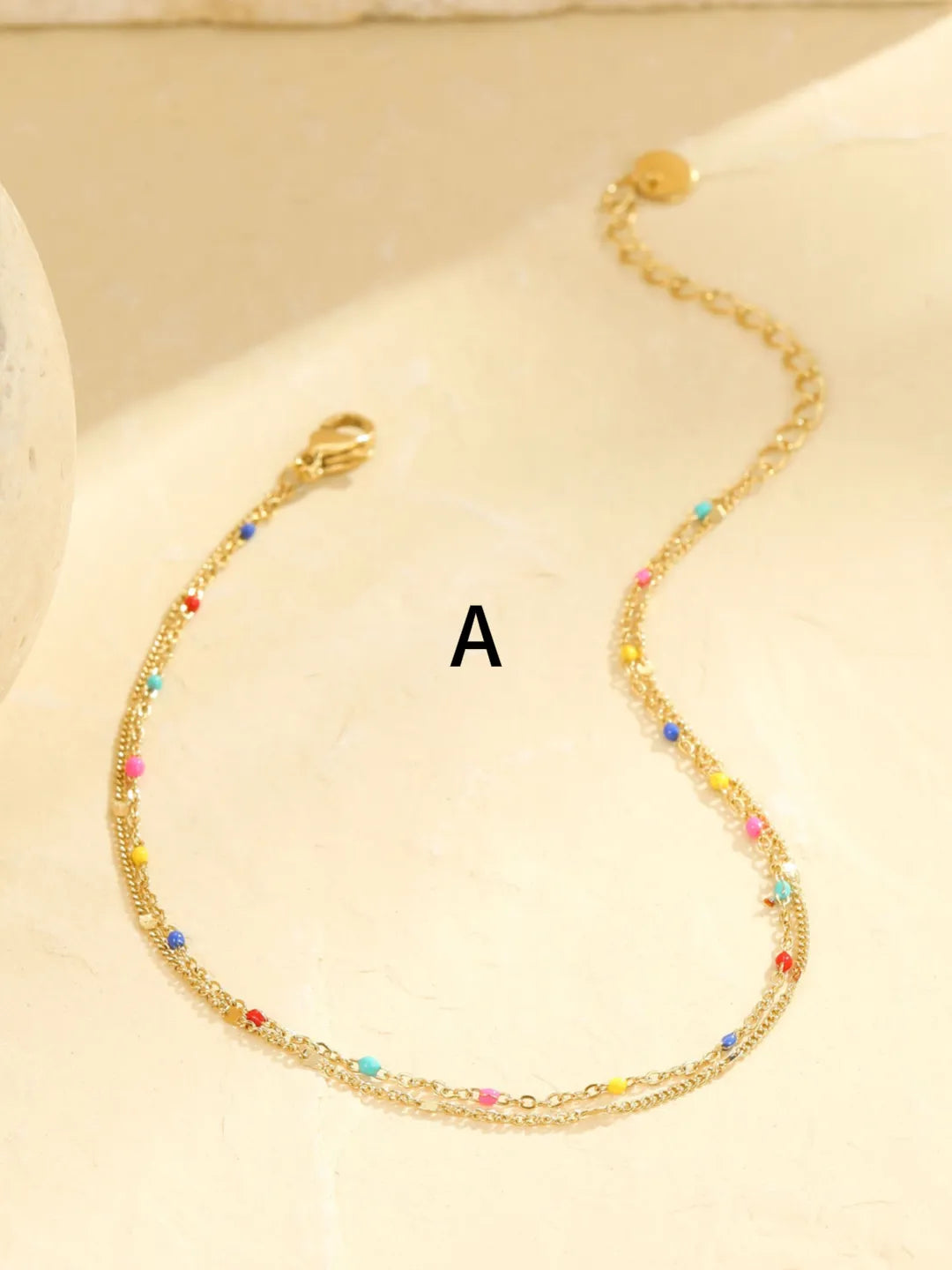 ENAMEL BEADED ANKLET